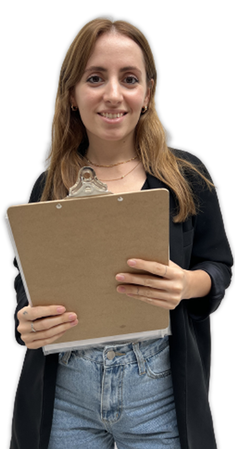 Helena amb portapapers